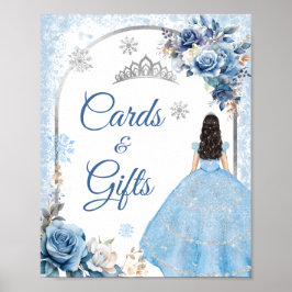 Blauw Winter Sneeuwvlok Mis Quince Kaarten & Cadea Poster