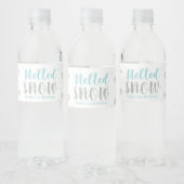 Blauw Winter Verjaardagsfeestje Waterfles Label Waterfles Etiket (Flessen)