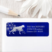 Blauw Winter Weimaraner Retouradres Etiket (Insitu)