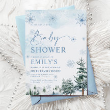Blauw Winter Wonderland Baby Shower