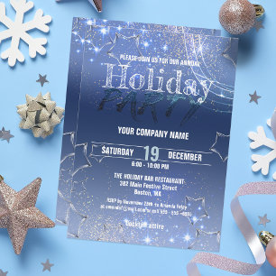 Blauw Winter Wonderland Zakelijk Kerstfeest Kaart