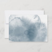 Blauw Winterberries Bruiloft Reactie Kaart (Achterkant)