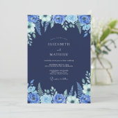 Blauw Winterhuwelijk Kaart (Staand voorkant)