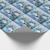 Blauw winterinpakpapier cadeaupapier (Hoek)
