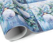Blauw winterinpakpapier cadeaupapier (Rol Hoek)