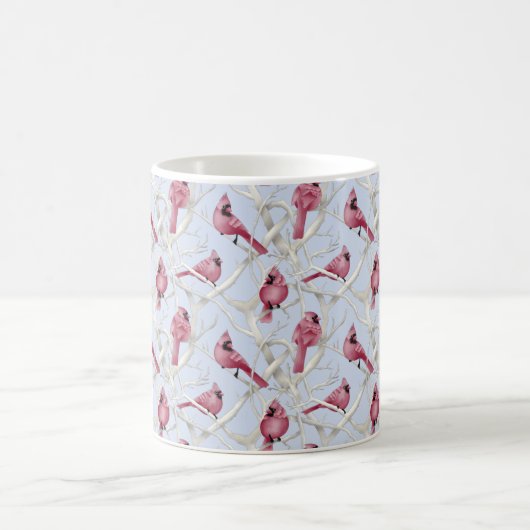 Blauw winterkardinaal vogelpatroon koffiemok (Center)