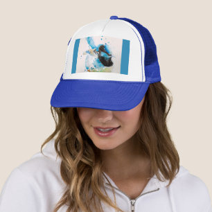 Blauw Winterkoning Waterverf Babyblauw Australisch Trucker Pet