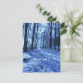 Blauw winterlandschap briefkaart (Staand voorkant)
