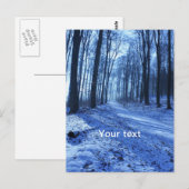 Blauw winterlandschap briefkaart (Voorkant / Achterkant)