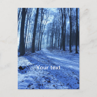 Blauw winterlandschap briefkaart