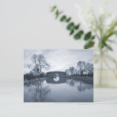 Blauw winterlandschap briefkaart (Staand voorkant)