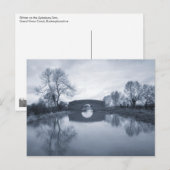 Blauw winterlandschap briefkaart (Voorkant / Achterkant)