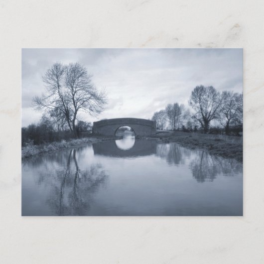 Blauw winterlandschap briefkaart (Voorkant)