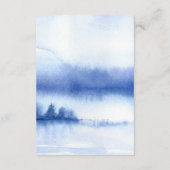 Blauw winterlandschap bruiloft details Kaart (Achterkant)