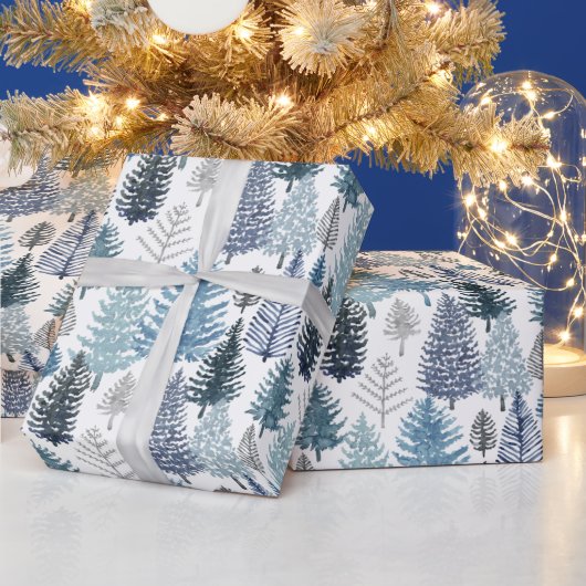 Blauw winterpingpapier cadeaupapier (Feestdagen)