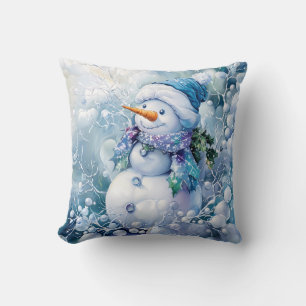Blauw winterSierkussen Kussen