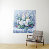 Blauw wintertapijt wandkleed (In situ)