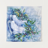 Blauw wintertapijt wandkleed (Voorkant (horizontaal))