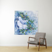 Blauw wintertapijt wandkleed (In Situ (horizontaal))
