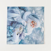 Blauw wintertapijt wandkleed (Voorkant (horizontaal))
