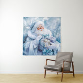 Blauw wintertapijt wandkleed (In situ)