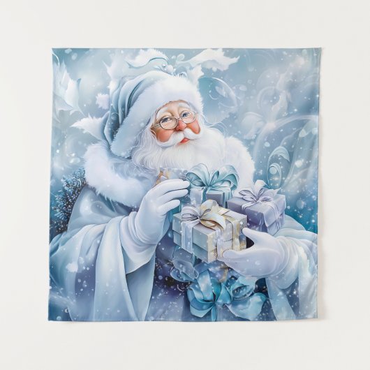 Blauw wintertapijt wandkleed (Voorkant)