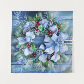 Blauw wintertapijt wandkleed (Voorkant (horizontaal))