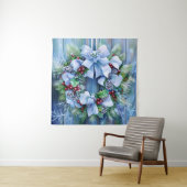 Blauw wintertapijt wandkleed (In situ)