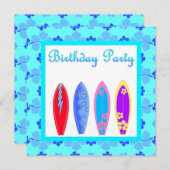 BLAUW WIPE UIT BIRTHDAY PARTIJ INVITATIE aqua Kaart (Voorkant / Achterkant)