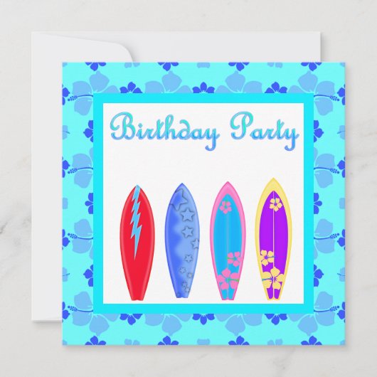 BLAUW WIPE UIT BIRTHDAY PARTIJ INVITATIE aqua Kaart (Voorkant)