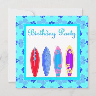 BLAUW WIPE UIT BIRTHDAY PARTIJ INVITATIE aqua Kaart