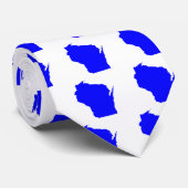 Blauw Wisconsin Stropdas (Opgerold)