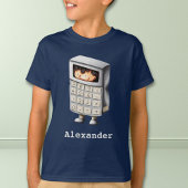 Blauw Wiskunde Nerd Kind in rekeneenheid geïllustr T-shirt