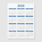 Blauw & Wit 2025 Jaarlijkse Kalender Magnetische K (Voorkant)