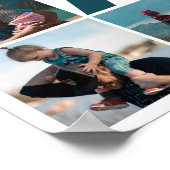 Blauw & Wit 6 Foto Collage Papa Poster (Hoek)