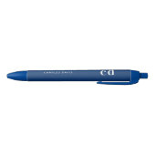 Blauw wit aangepast monogram naam minimalistisch blauwe inkt pen (Bodem)