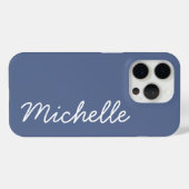Blauw & Wit Aangepaste Cursieve Naam of Tekst Case-Mate iPhone Case (Achterkant (horizontaal))