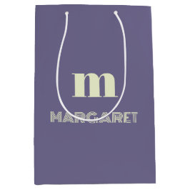 blauw & wit aangepaste initiële naam modern medium cadeauzakje