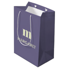 blauw & wit aangepaste initiële naam modern medium cadeauzakje