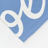 Blauw & Wit Aangepaste Naam Patroon Retro Fonts Fleece Deken (Hoek)