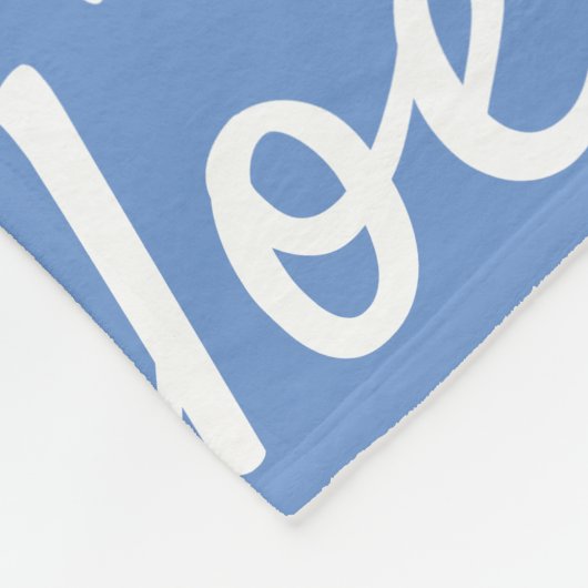 Blauw & Wit Aangepaste Naam Patroon Retro Fonts Fleece Deken (Hoek)