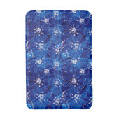 Blauw Wit Abstract Bloemen Bloemen Badmat (Voorkant Verticaal)
