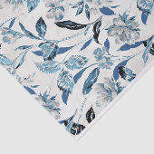 Blauw-wit Abstract bloemmotief Tissuepapier (Detail)