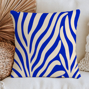 Blauw&Wit Abstract Botanisch BOHO Chic Modern Kussen