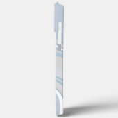 Blauw Wit Abstract Waves Inspirivi Modern Case-Mate iPhone Case (Achterkant / Links)