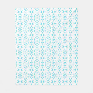 Blauw-wit Abstracte geometrische kant Deco Fleece Deken