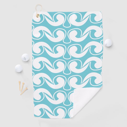 Blauw wit Abstracte kunst Golfhanddoek (Insitu)