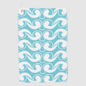 Blauw wit Abstracte kunst Golfhanddoek (Voorkant)