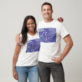 Blauw Wit abstracte Tekening shirten T-shirt (Unisex)