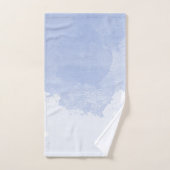 Blauw wit abstracte waterverf splash kust bad handdoek (Handdoek)